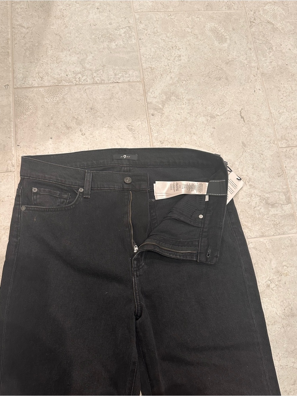 7 For All Mankind Black Ankle Crop Jeans